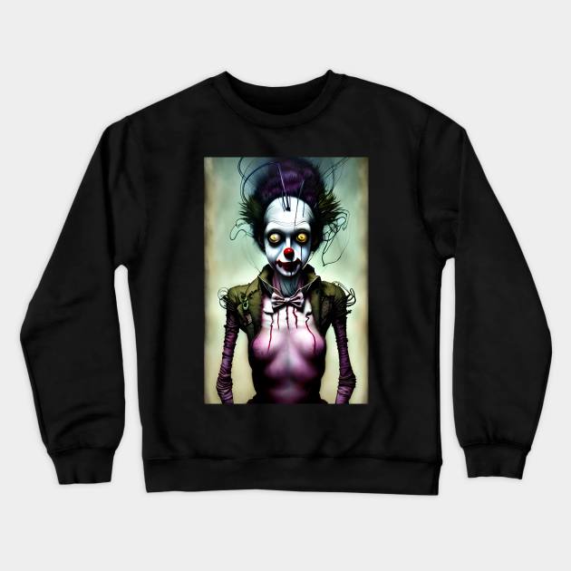 Frankenclown 18 - Seamstress Devine Crewneck Sweatshirt by Frankenclowns